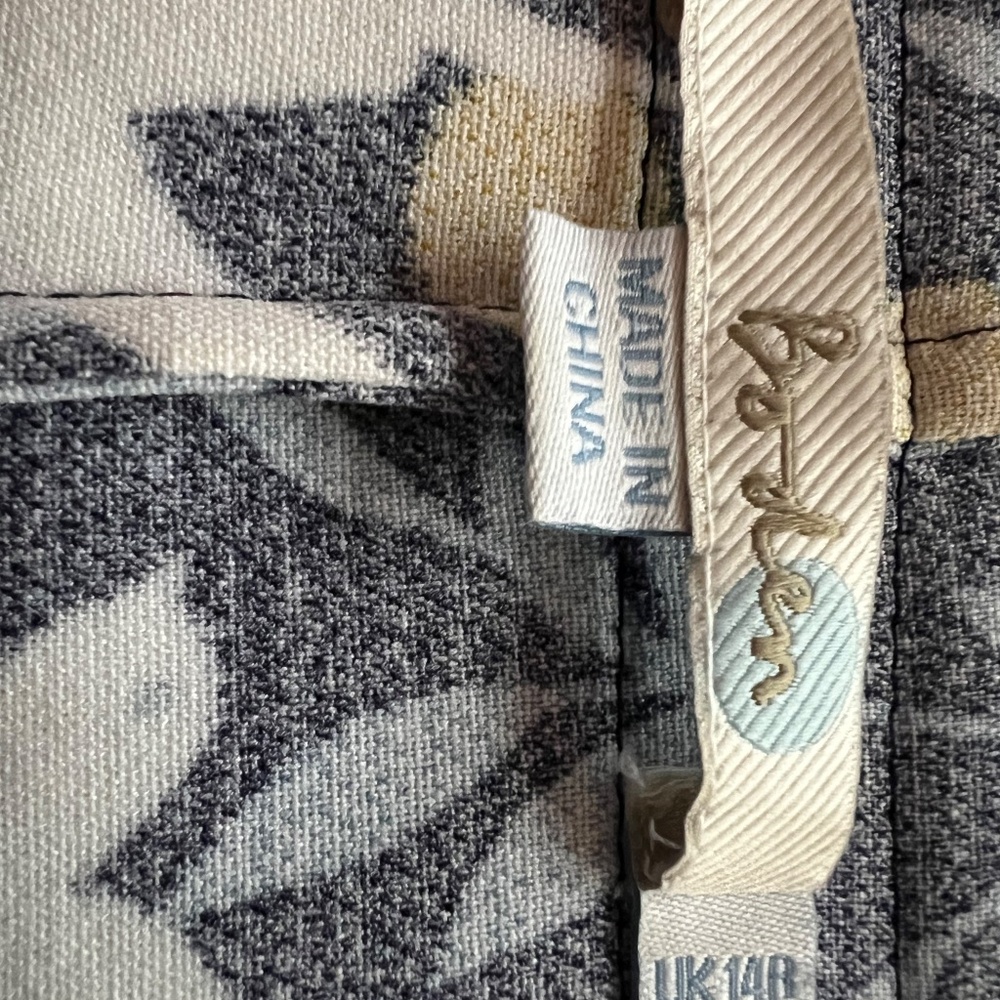 Boden Alda Navy Blue Yellow White Leaf Bird Floral Print Shift Dress US 10R - Picture 4 of 6